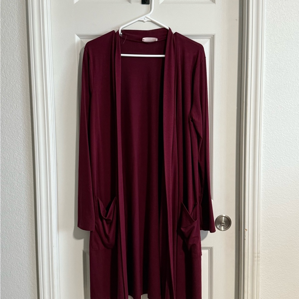Zenana Outfitters Deep Red Cardigan